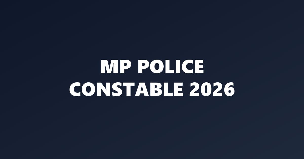MPESB MP Police Constable Recruitment 2026 (7500 Posts) - Apply Online