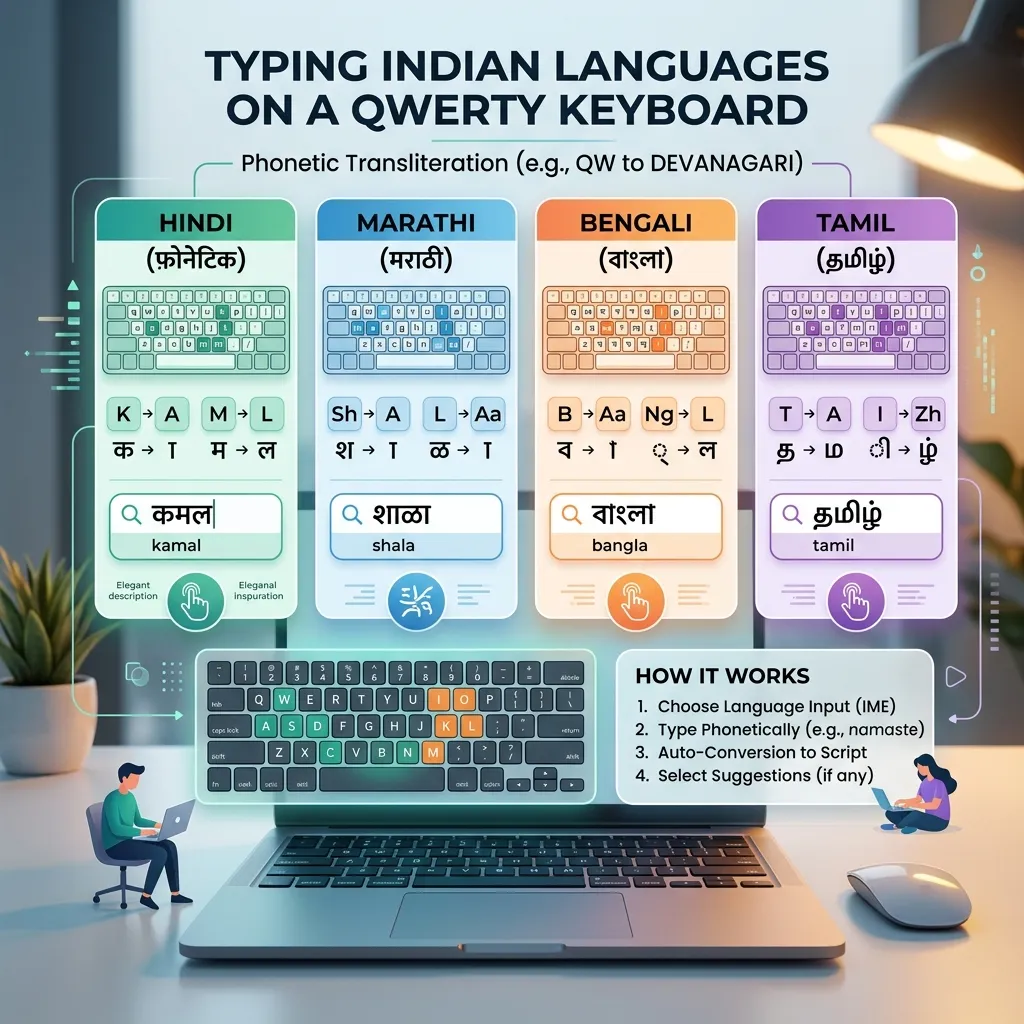 How to Type in Any Indian Language Using an English (QWERTY) Keyboard?